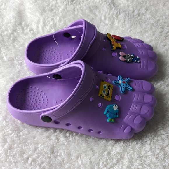 Crocs with Charms. Size 3. Purple. NWT. - Picture 6 of 10